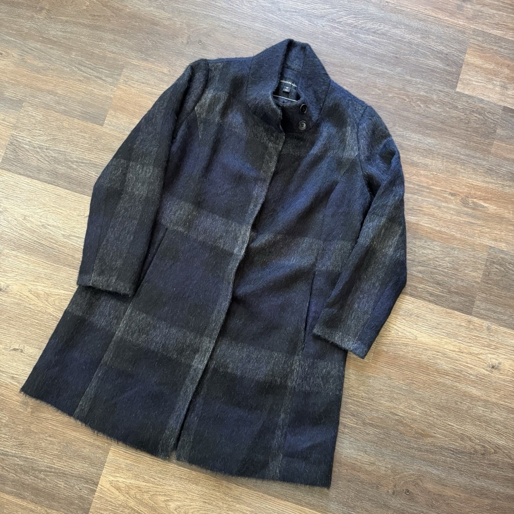 Katherine Kelly Alpaca Wool Blend Multicolor Plaid Long Coat Sz 14 Womens